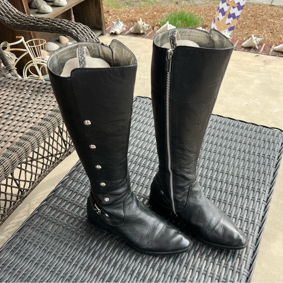 Black Michael Kors Riding Boots - Picture 2 of 12